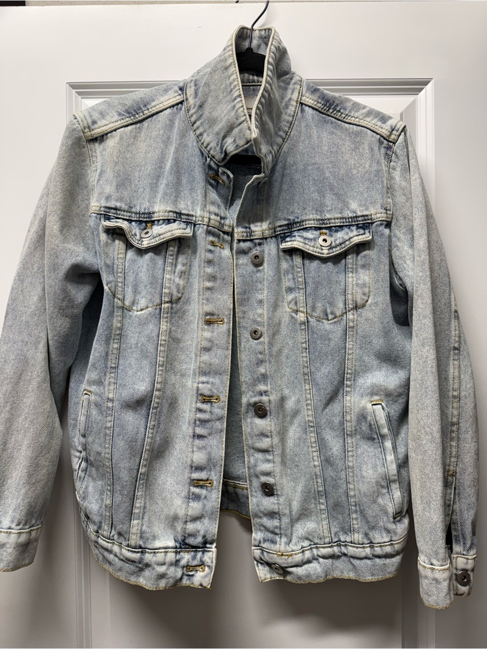 Pilcro and the Letterpress Light Wash Blue Denim Jacket